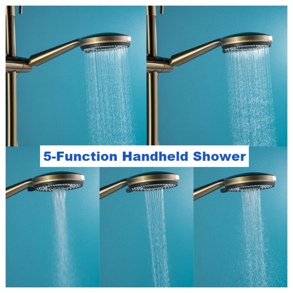 Trendy Design Multi-Function Complete Shower System With Rough-in Valve, Brushed
