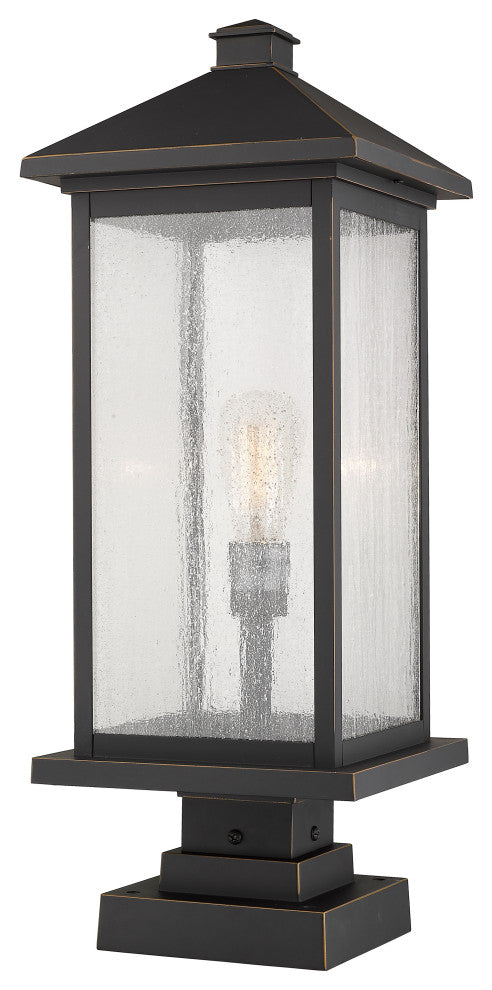 Zlite 531PHBXLS-SQPM-ORB 1-Light Outdoor Pier Mounted Fixture, Clear Beveled