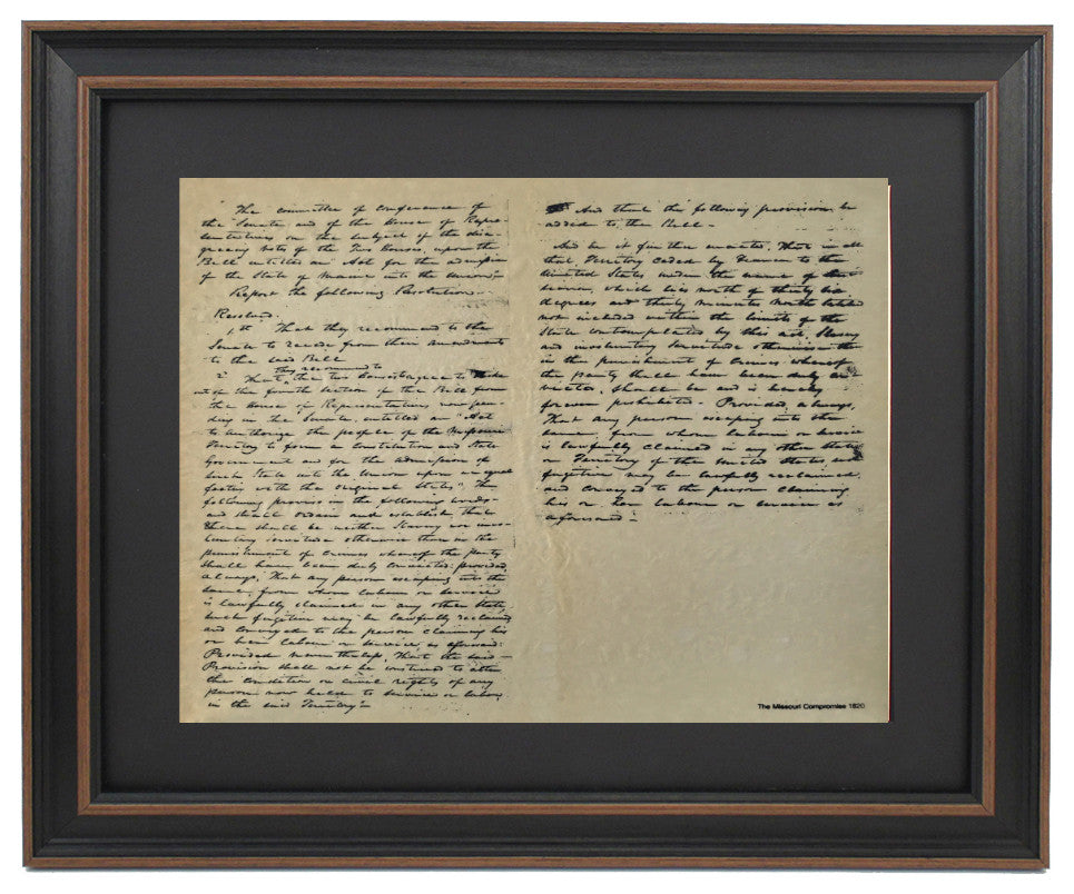 Framed Missouri Compromise 1820