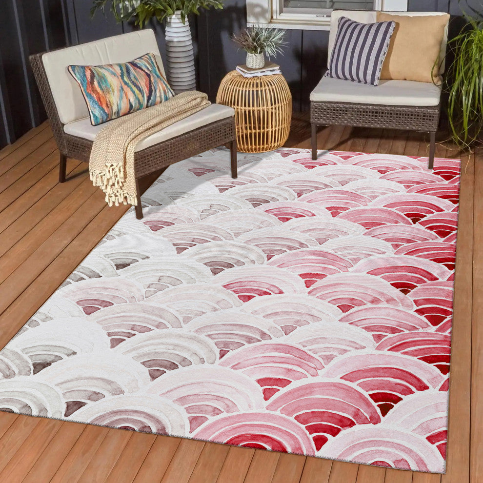 Indoor/Outdoor Seabreeze SZ5 Scarlett Machine Washable 9' x 12' Rug