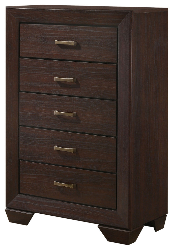 Kauffman 5-drawer Bedroom Chest Dark Cocoa