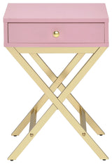 Coleen Accent Table, Pink & Gold
