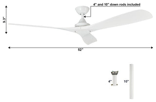 52 in. Modern Ceiling Fan with DC Reversible Motor and Remote