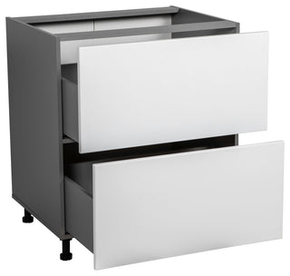 30 Base Cabinet-Double Door-Two Drawer-with White Gloss door