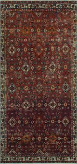Vintage Distressed Samual Rust Runner, 4'9x9'11