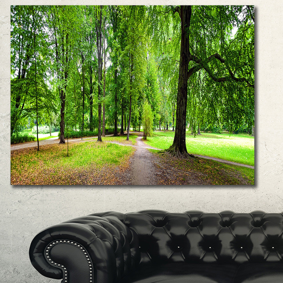 Park in Autumn Panorama, Landscape Canvas Art Print, 60x40