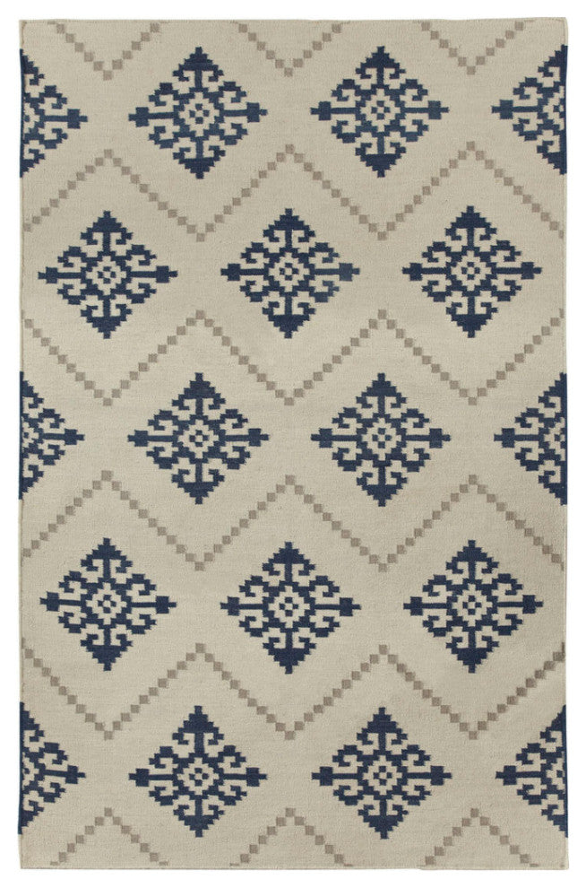 Capel Genevieve Gorder Flakes Blue 3629_450 Flat Woven Rugs - 5' X 8' Rectangle
