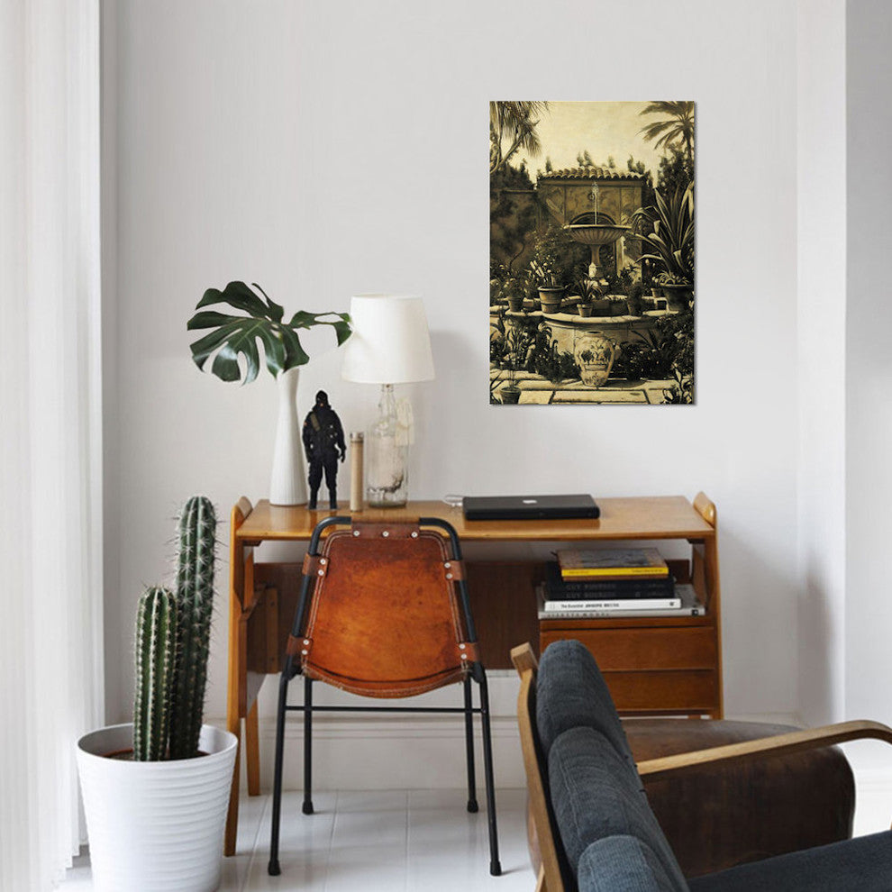 "Courtyard Fountain" by David Parks, Canvas Print, 26"x18"