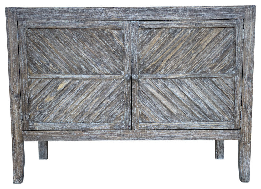 2 Door High Leg Accent Console With Door Detail, Brown