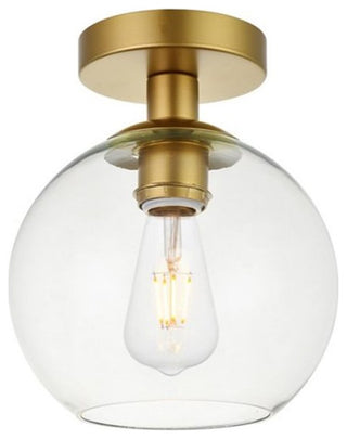 Baxter 1 Light Flush Mount in Brass with Clear Glass