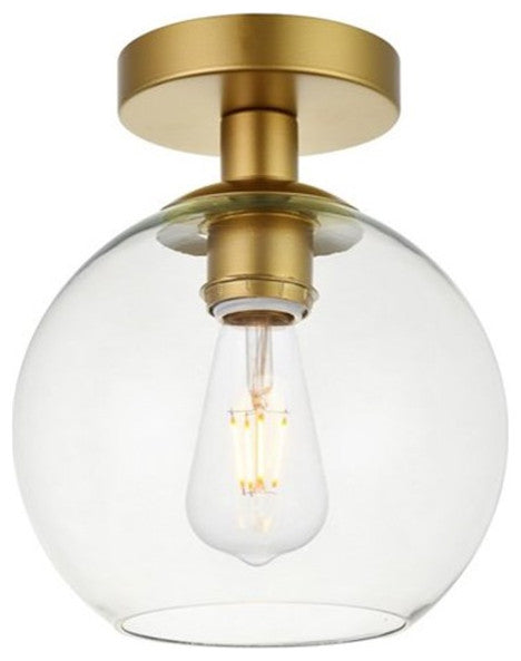 Baxter 1 Light Flush Mount in Brass with Clear Glass