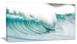 "Massive Blue Waves Breaking Beach" Seascape Wall Art, 32"x16"
