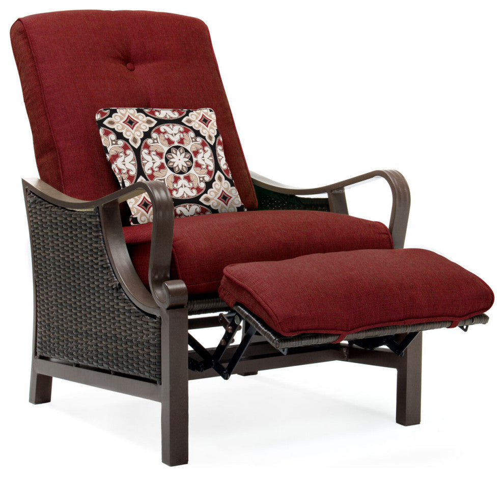 Saratoga Outdoor Luxury Recliner, Crimson Red