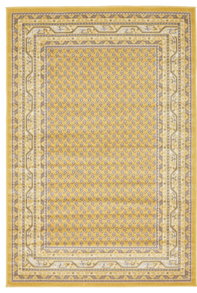 Unique Loom Yellow Allover Williamsburg 4'x6' Area Rug