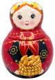 Ceramic Cottage Girl Cookie Jar Pirogi 10"