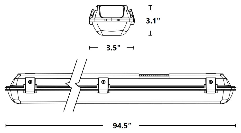VT3(v2) Series 8ft High-Output LED Vaportite, 4000K