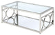 Furniture of America Beller Contemporary Metal 1-Shelf Coffee Table in Chrome