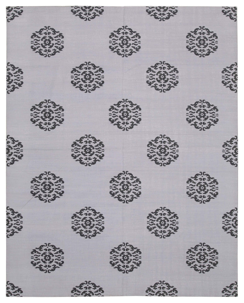 Rug N Carpet - Handmade Wool 7' 10'' x 9' 10'' Geometric Dhurrie Kilim Rug