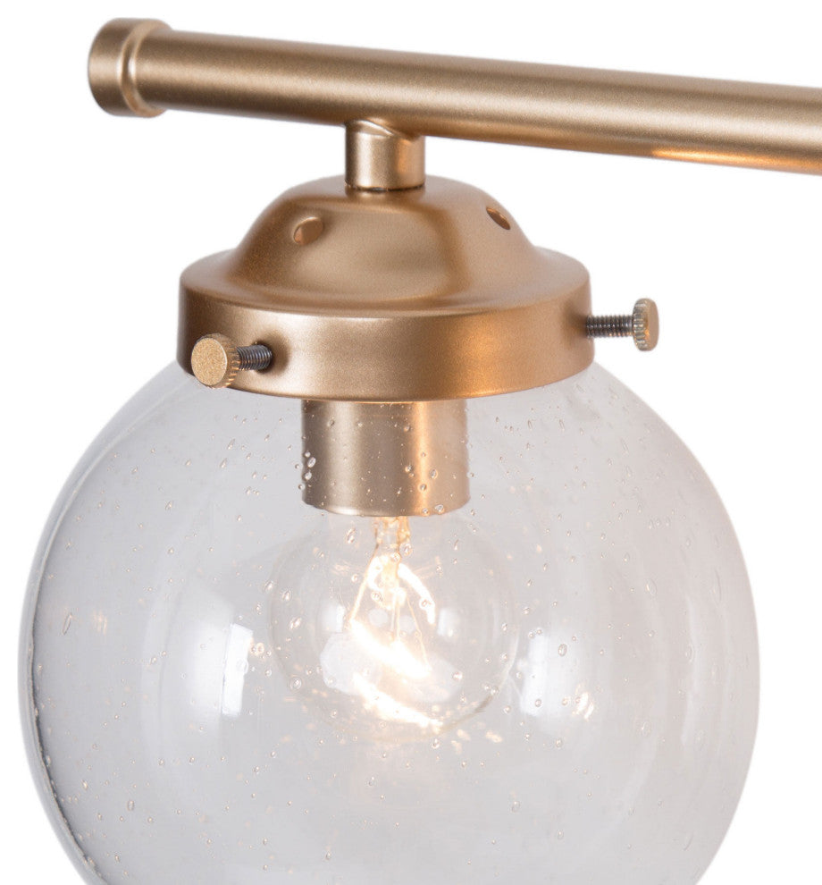 LALUZ 4-Light Matte Gold and Seeded Glass Modern Bathroom Vanity Light
