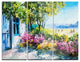 "Garden near the House" Glossy Metal Wall Art, 3 Panels, 36"x28"