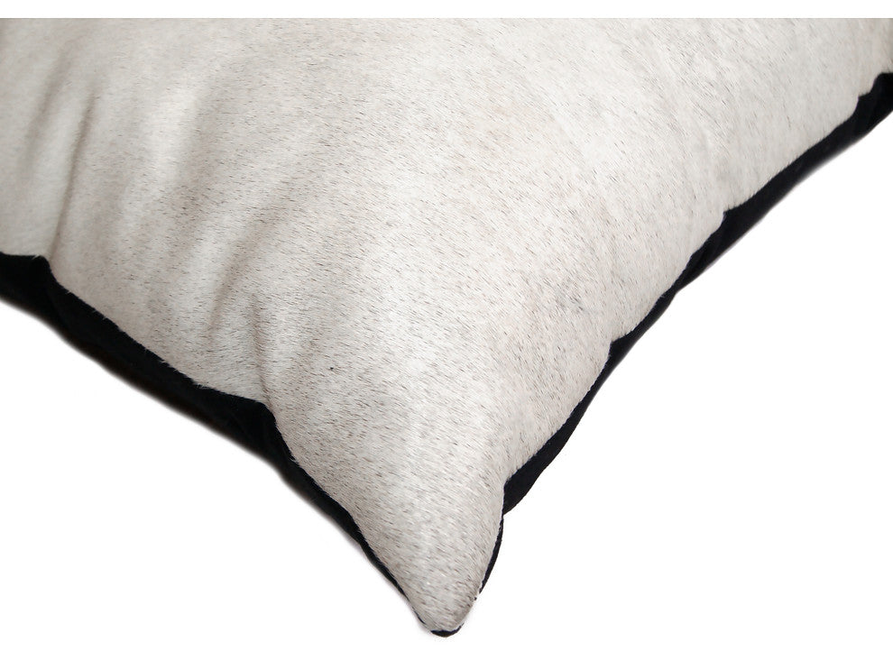 Torino Cowhide Pillow, Off-White, 18"x18"