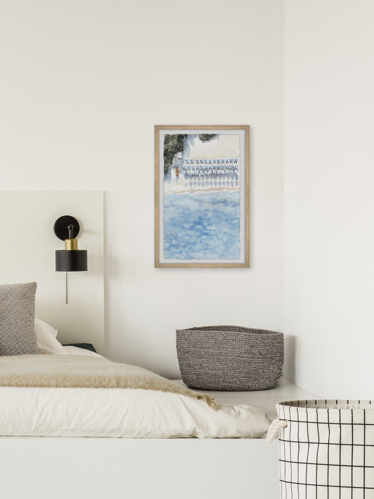 "Lined Up Umbrellas" Framed Painting Print, 24x36