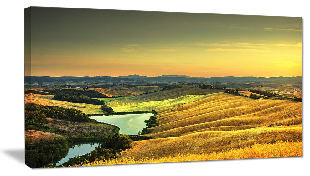 "Rural Landscape Italy Panorama" Landscape Wall Art Print, 40"x20"