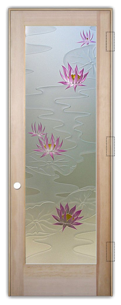 Interior Prehung Door or Interior Slab Door - Lily Pads & Lotus - Douglas...