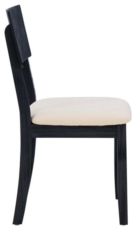 Linon Jordan Wood Set of Two Dining Chairs in Dark Charcoal Gray