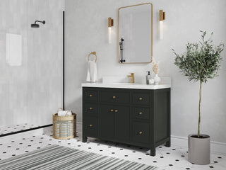 Sonoma 48" Single Sink Bath Vanity in Black Top, 2" Viola Night
