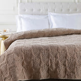 Surya Vienna Medium Gray Twin Quilt 68"W X 86"L