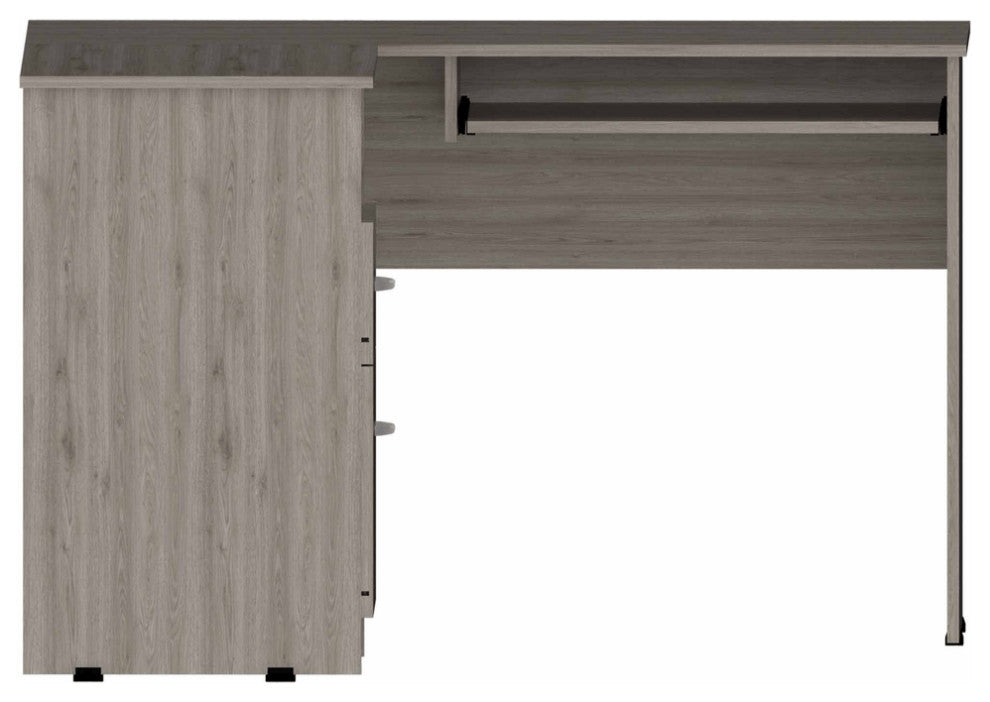 Thorpe Light Gray L Shaped Computer Desk