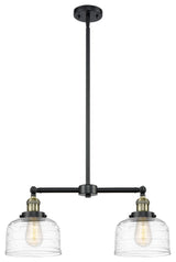 Innovations Bell 2-Light Island Light 209-BAB-G713, Black Antique Brass