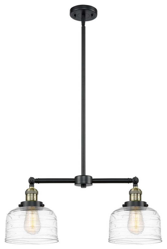 Innovations Bell 2-Light Island Light 209-BAB-G713, Black Antique Brass