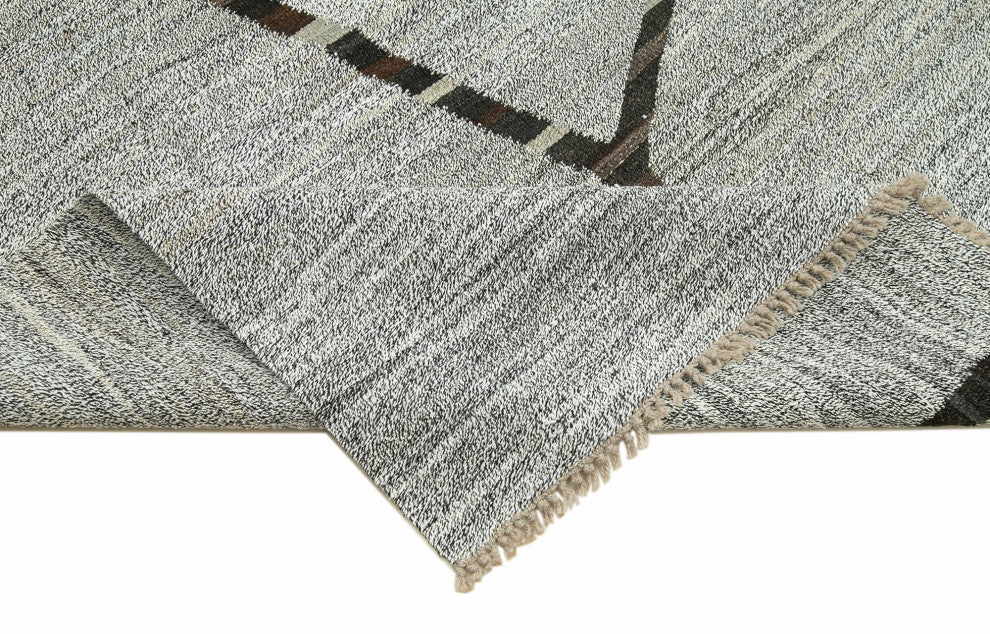 Rug N Carpet - Handmade Turkish 9' 10'' x 14' 8'' Modern Design Wool Kilim Rug