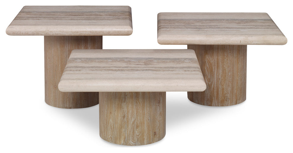 Ambella Home Collection Petros Travertine Table Set