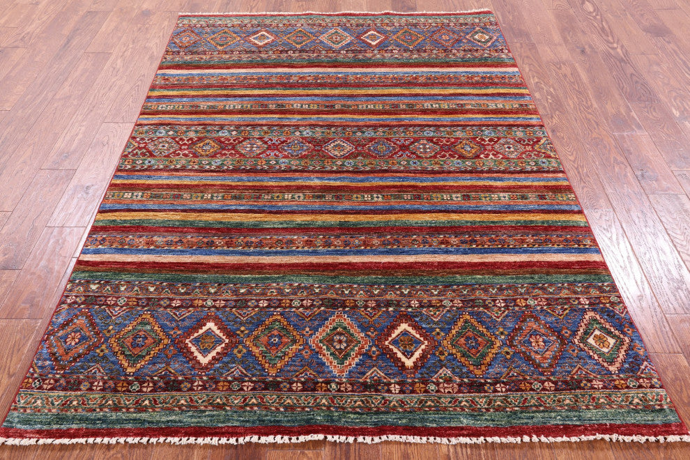 5' 0" X 7' 2" Hand Knotted Super Kazak Khorjin Rug Q10760