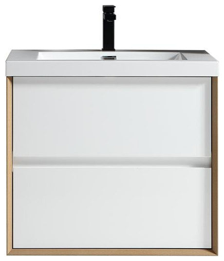 Ashley 24'' Floating Vanity, Acrylic Top, Gloss White