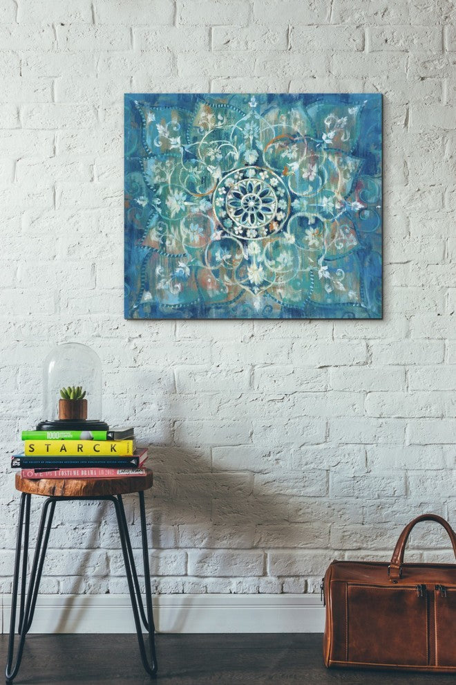 Epic Graffiti "Mandala in Blue I" Giclee Canvas Wall Art, 26"x30"