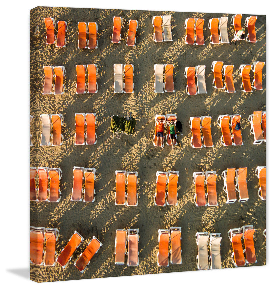 "Orange Beach Chairs" Print on Canvas by Karolis Janulis