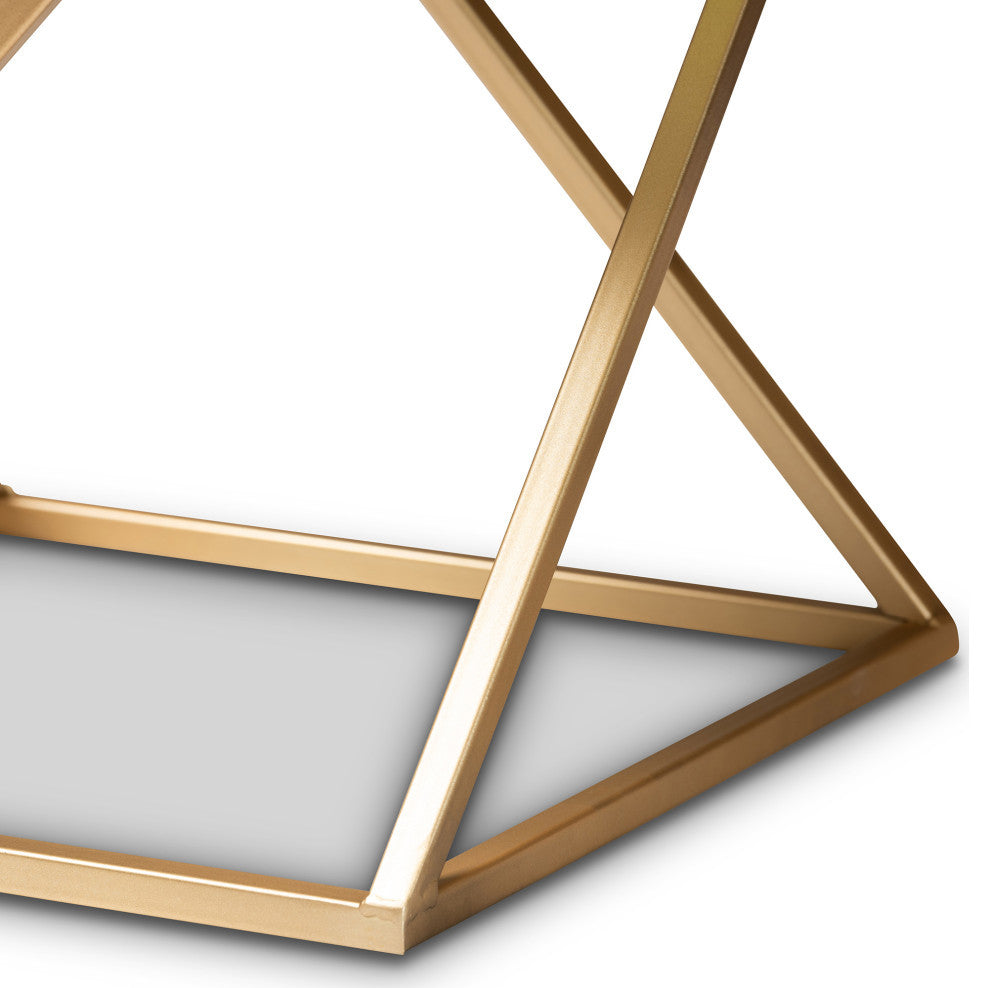 Jacqueline Contemporary End Table, Gold