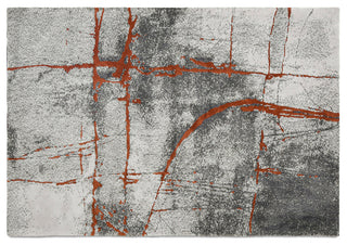 Quarry 5x6.5' Abstract Area Rug, Gray & Orange Polypropylene