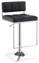 Adjustable Contemporary Metal Bar Stool, Black & Silver