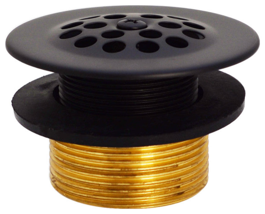 Beehive Grid Universal Tub Trim With Trip Lever Faceplate In Polished Chrome, Powder Coated Flat Black