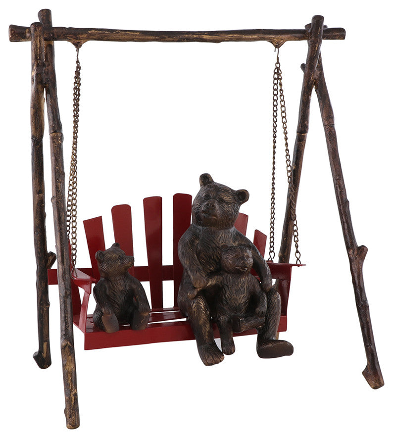 Bear and Cubs on Porch Swing