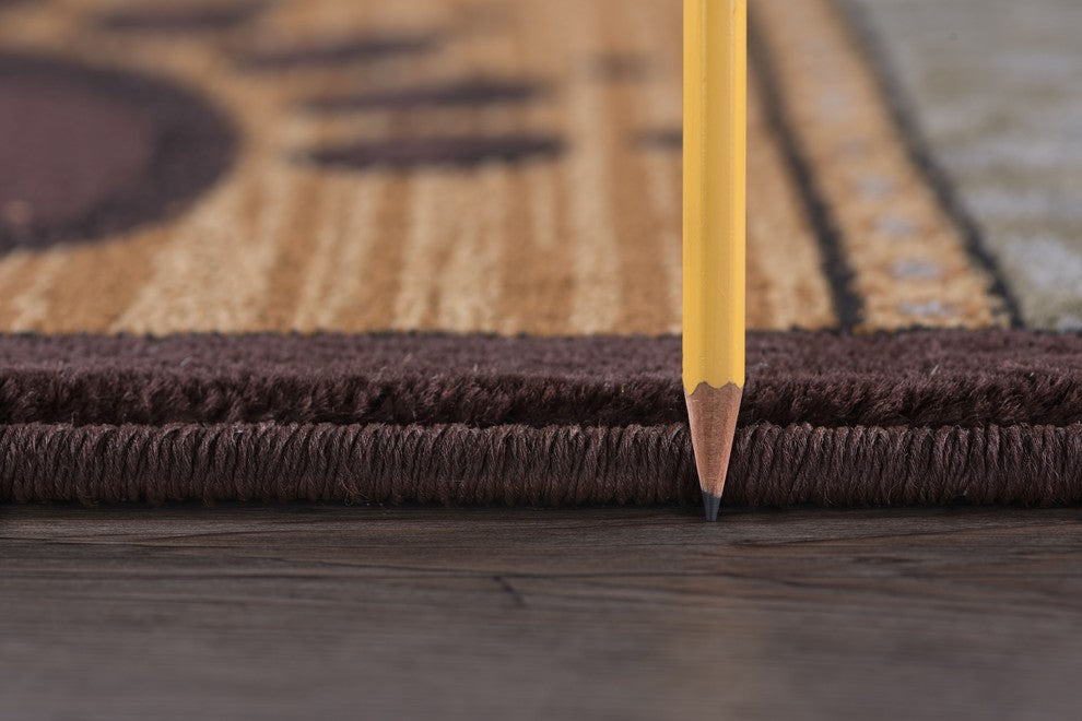 Colorblock Wildlife Novelty Lodge Pattern Multicolor Scatter Mat Rug, 2'x3'