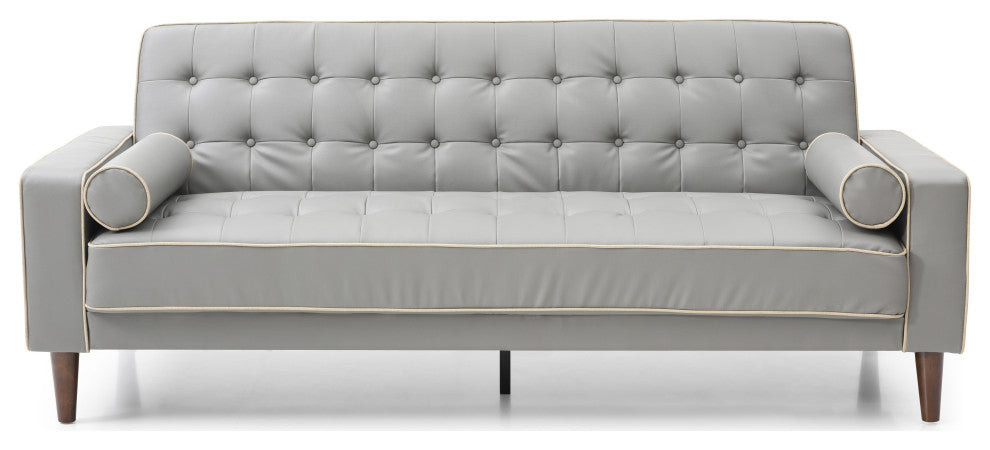 Navi Sleeper Sofa, Gray Faux Leather