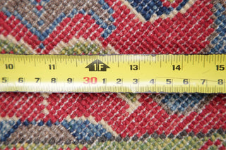 Pakistani Traditional Kazak Handmade Oriental Area Rug, Beige, 4'11"X4'11"