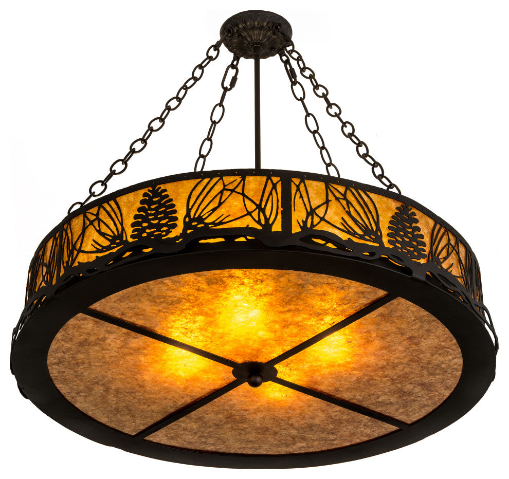 30 Wide Mountain Pine Semi-Flushmount