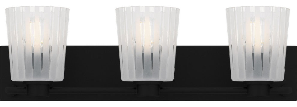 Gray Three Light Bath in Matte Black